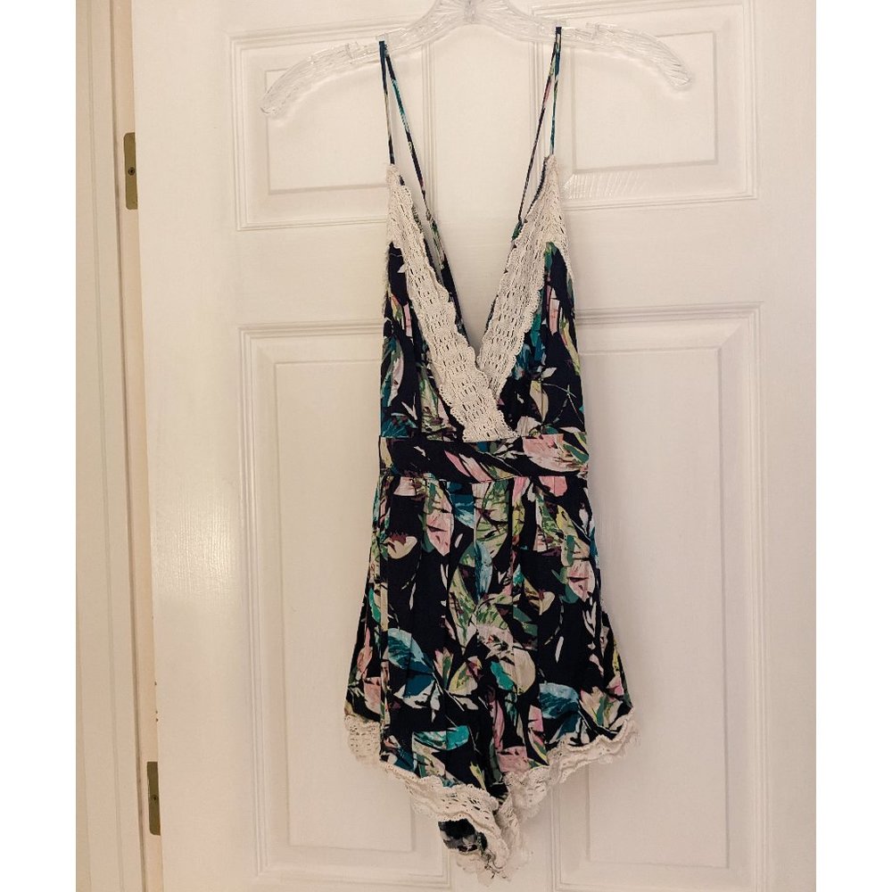 Strappy floral romper